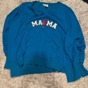 Blue 'Mama' Graphic Sweatshirt